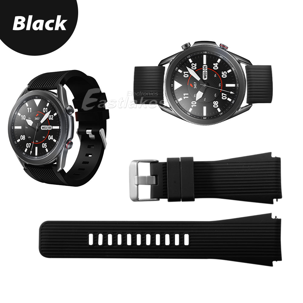 Black Silicone Galaxy Watch 3 Band